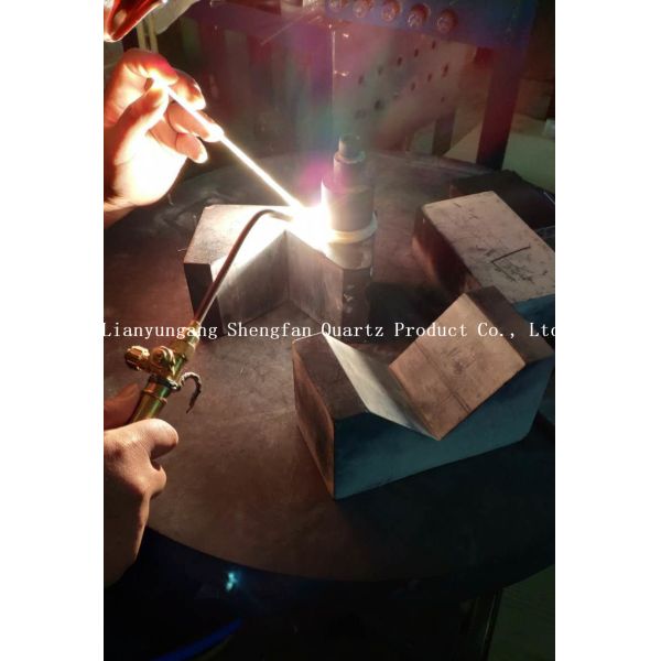 Solar Reactor Applied Heat Resistant Fused Quartz Glass Tube With Flange Quartz tube heating element