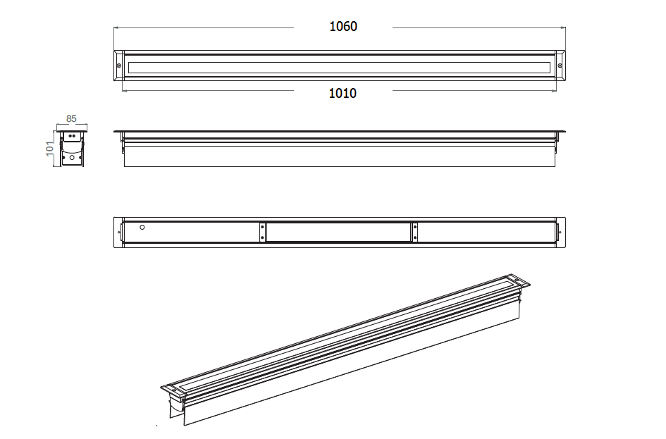 IP66 led inground light , led outdoor wall wash lighting Anodized aluminum