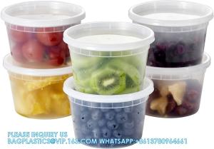 China 16oz. Plastic Deli Food Storage Containers With Plastic Lids, Disposable Togo Containers For Soup, Meal Prep wholesale