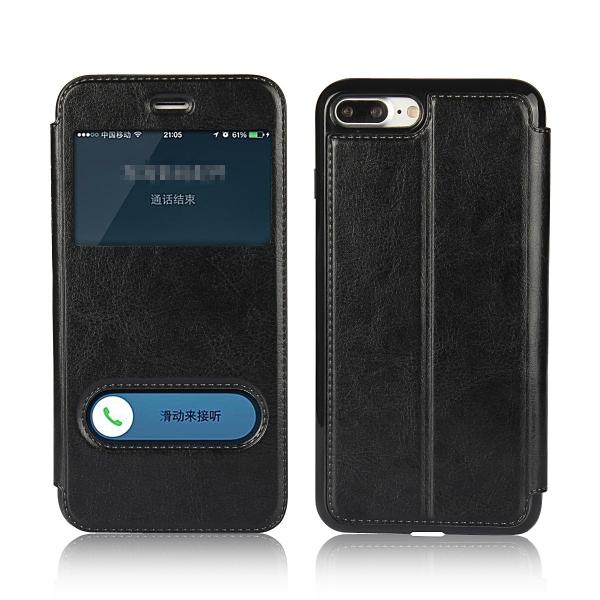 iPhone 8 Plus Case, Window View Stand Feature PU Leather Phone Case for Apple iPhone 5,6,7,8,X