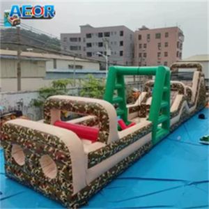 inflatable PVC Camouflage jumping obstacle backyard inflatable obstacle course