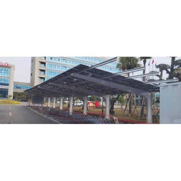 Single Column HDG Steel Solar Carport Concrete Base PV Structures