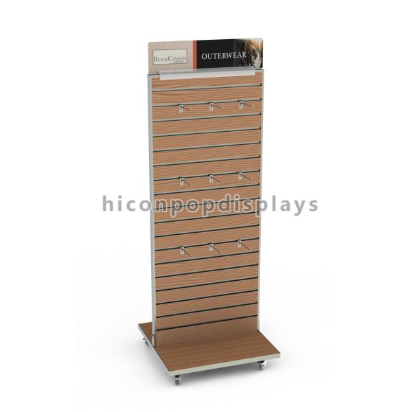 Painting Slatwall Display Stands Fixtures Wood With Metal Hooks