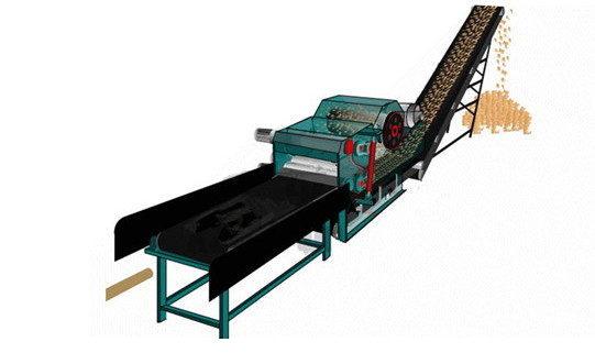 horizontal wood pallet shredder HYHM1300 capacity 10 to 15 ton per hour