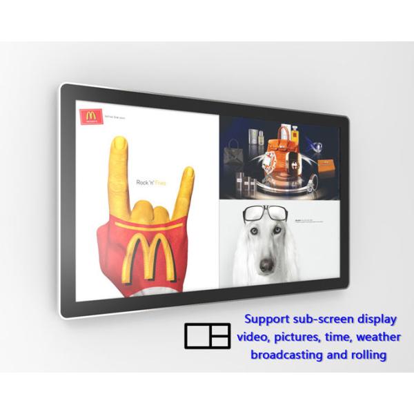 LCD Digital Advertising Display , Wall Mounted Interactive Touchscreen Display