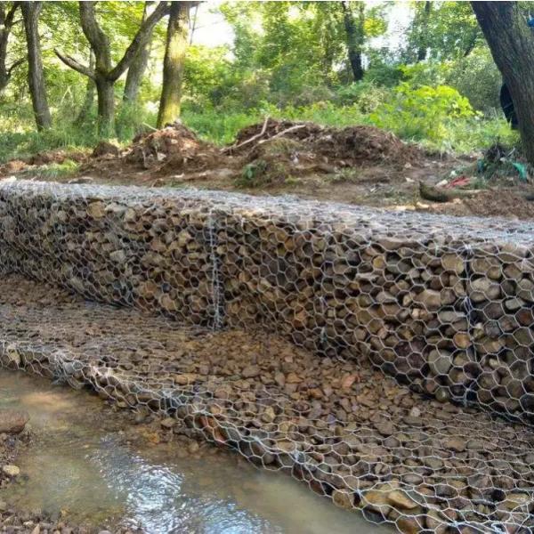 Hexagonal Wire Mesh PVC Coated Gabion Box Protecting River Banks with Galvanized Gabion