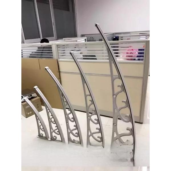 Polycarbonate Awning Brackets Black / Grey / White Frame Color Of Canopy PC Sheet