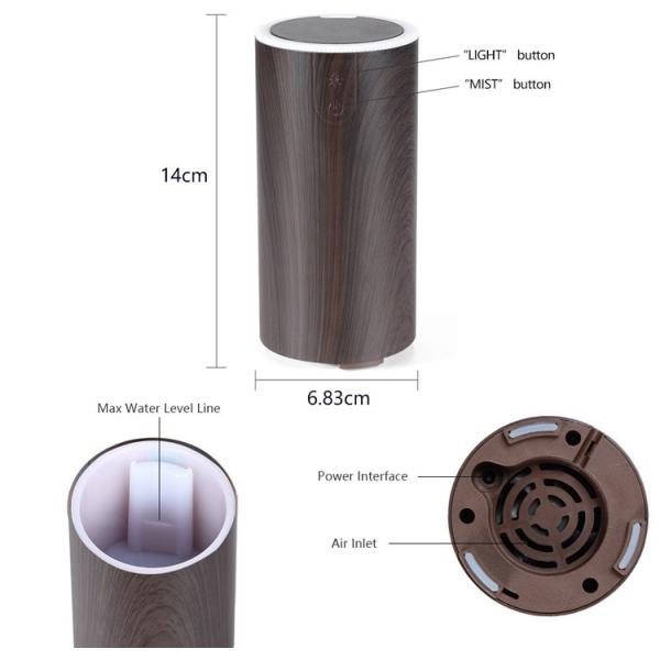 Portable USB Powered 50ml Wood Grain Ultrasonic Diffuser