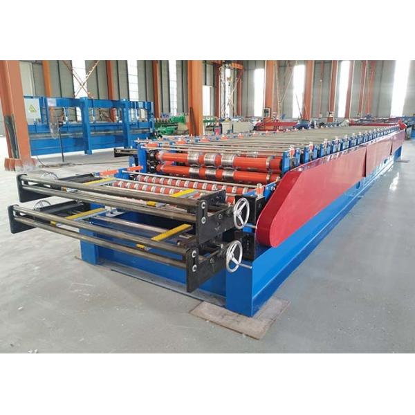 CE certificate double layer metal roofing sheet glazed tile roll forming machine with two different models