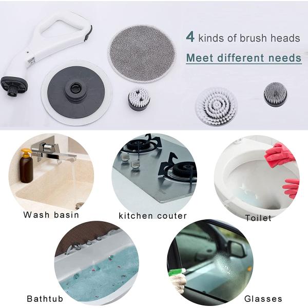 4 In 1 Cordless Scrubber Drill Brush Set High Speed 360 Rotation Handheld