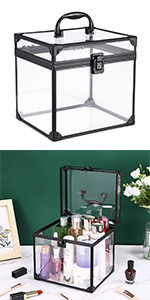 Plastic Nail Art Decorations Container, Transparent Plastic Organizer Box, Clear Storage Container Jewelry Box