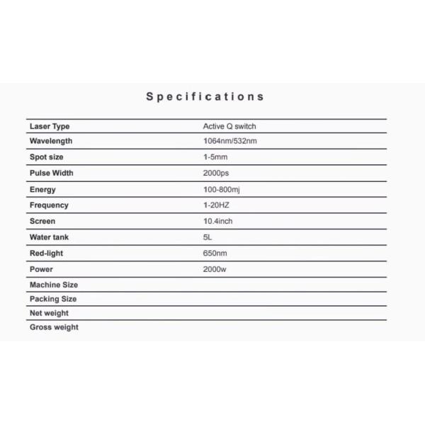 Q Switch Nd YAG Laser Tattoo Removal Machine 1064nm 532nm 1320nm 2 Years Warranty