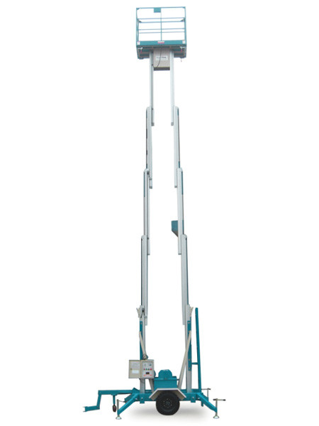 China 9m Lifting Height And 200Kg Lifting Weight Mobile Aerial Work Platform Aluminum Double Mast wholesale