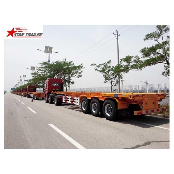 China 65T Payload Tipping Skeletal Trailers , Q345B Steel Sliding Skeletal Trailer wholesale