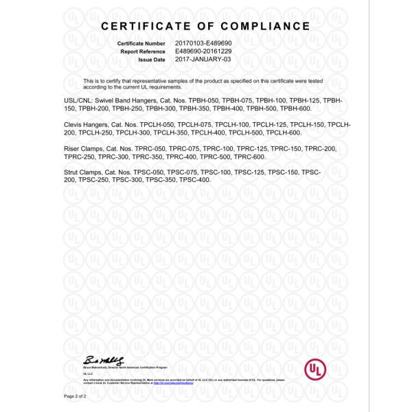 Copper Epoxy Coated Steel Pipe Clamps Swivel Loop Hanger / Swivel Ring