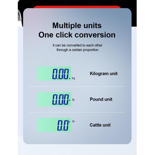 Easy Unit Change Portable Heavy Duty Digital Crane Scale 500Kg/300Kg LCD Backlight Industrial Hook Scales with ABS Plastic