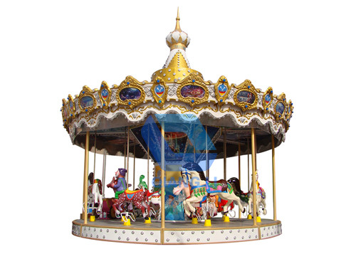 China Amusement Park Childrens Musical Carousel , Musical Merry Go Round Carousel wholesale