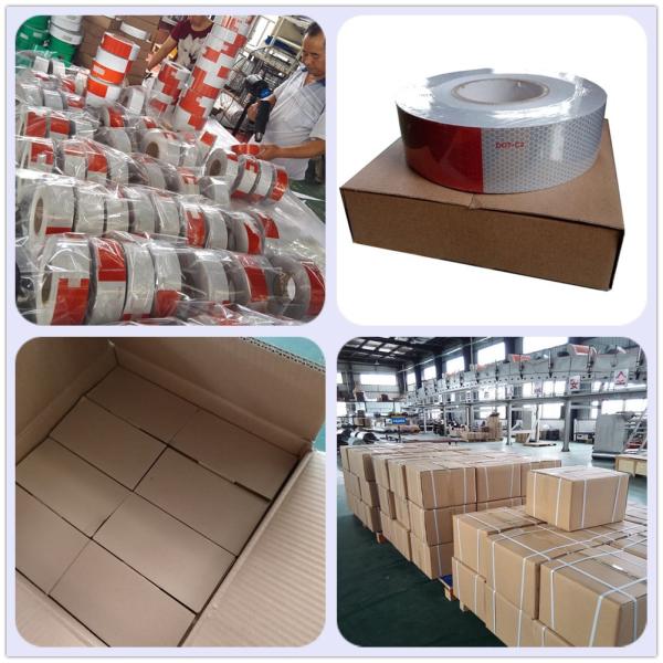 White Red Micro Prismatic Conspicuity DOT C2 Reflective Tape For Trucks