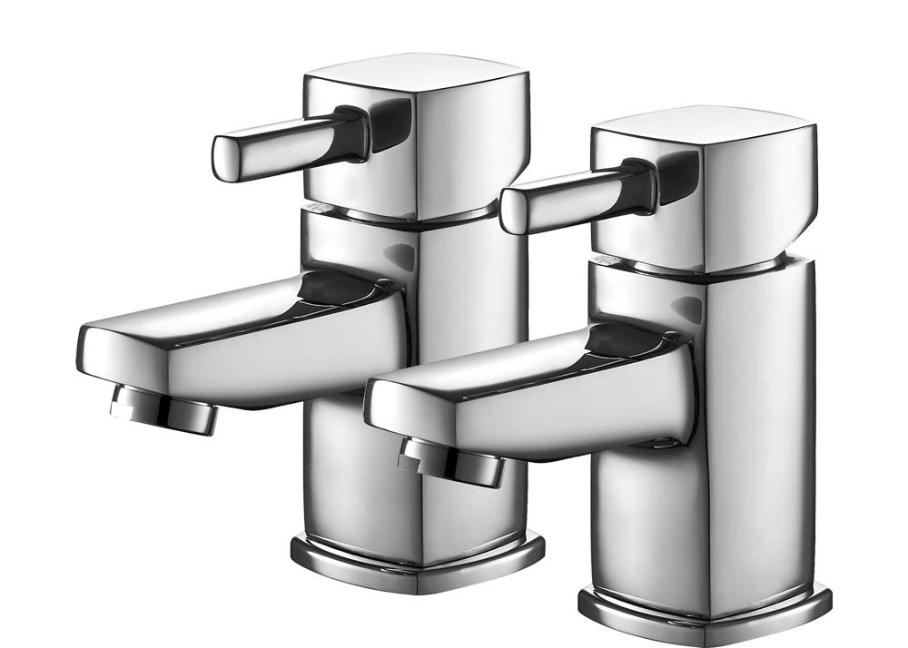 China smooth operation Bathroom Sink Taps Pair 3/4 Brass Chrome wholesale