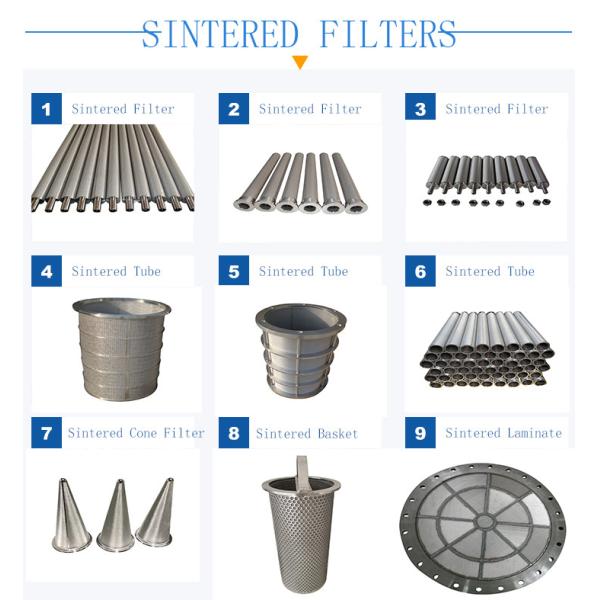 300 Micron 1mesh Sintered Metal Filter Elements Twill Weave