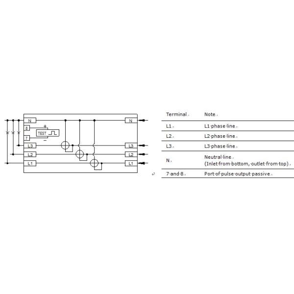 20 / 100A Electric Three Phase Din Rail KWH Meter , 7P Watt Hour Meter