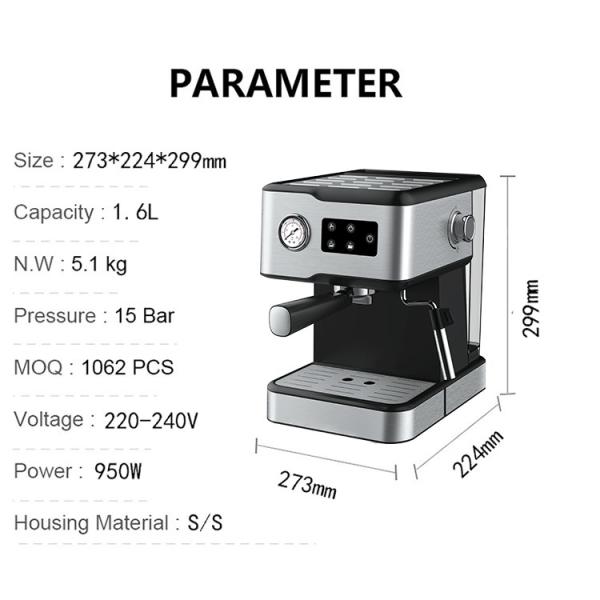 CM-1688 15 Bar Espresso Coffee Machine Home Russian Coffee Maker Machine