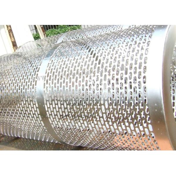 2m Height Ss304 Ellipse 30cm Diameter Perforated Metal Pipe