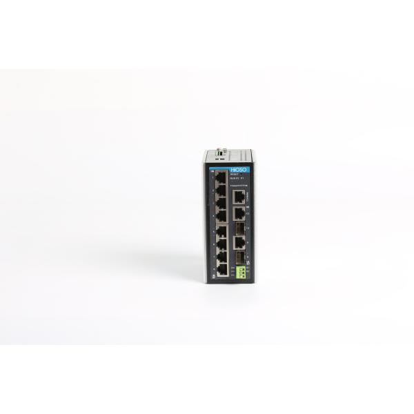 Reverse Connection Protection HiOSO IP30 Level Din Rail Ethernet Switch