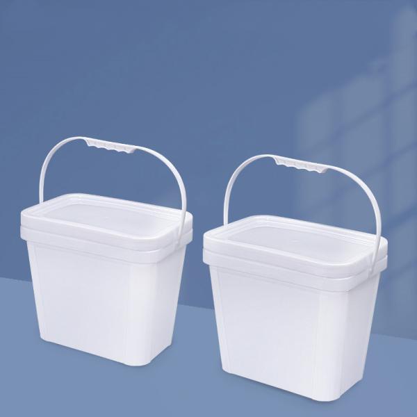 Square Plastic Barrel With Lid Handle For Paint Food Shea Butter Sauce Packaging Box 10L Capacity