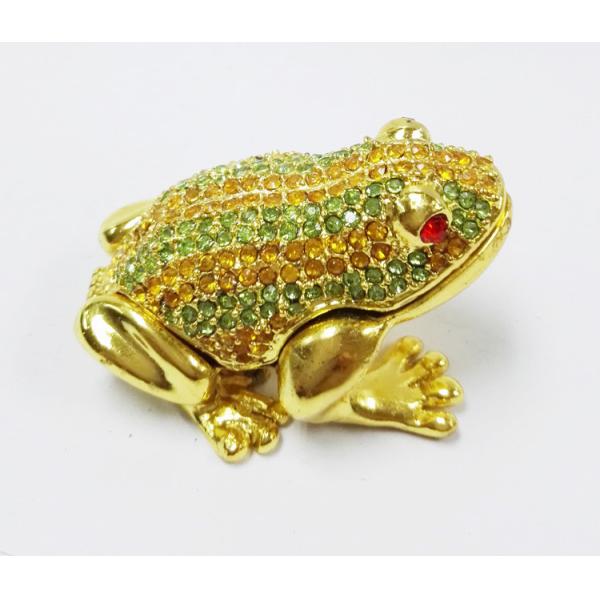 Animal trinket jewelry box Frog diamond decoration pewter jewelry box