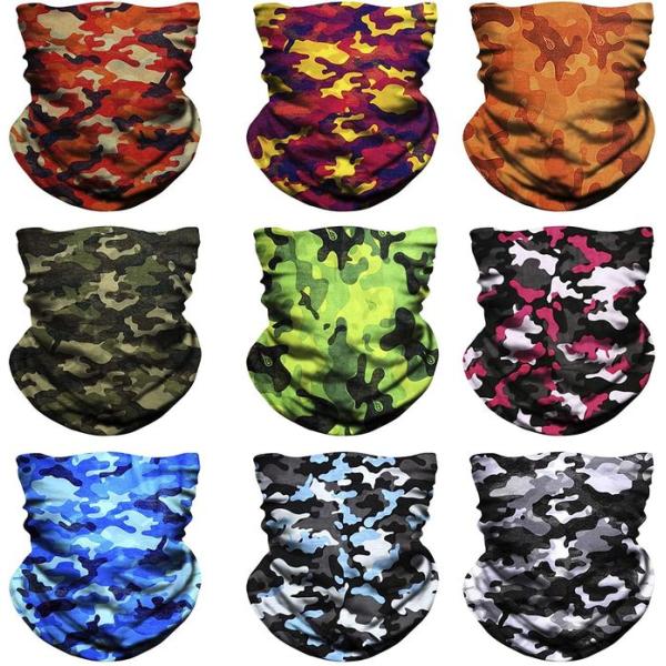 Ear Loops Cotton Camo Lightweight Face Mask Tube Bandana