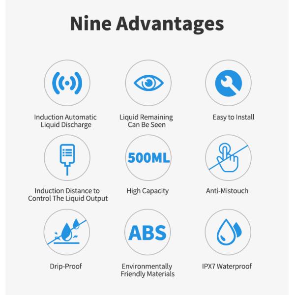 Battery Operated Electric Automatic Soap Dispenser Wall Mounted Bathroom Soap Dispenser