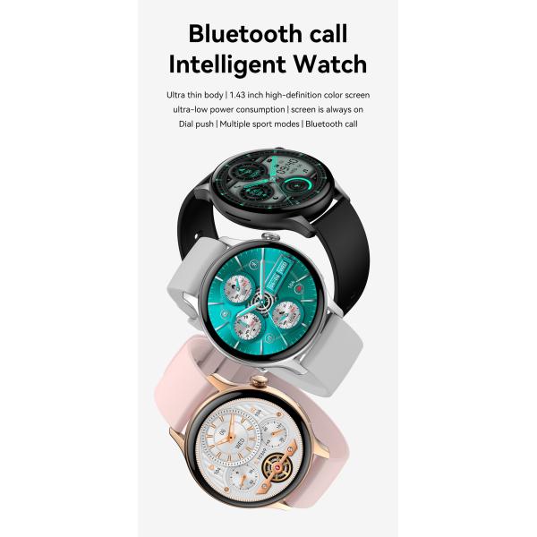 HK85 Ladies Bluetooth Smart Watch 1.43 Amoled Bt Calling NFC Health Monitor