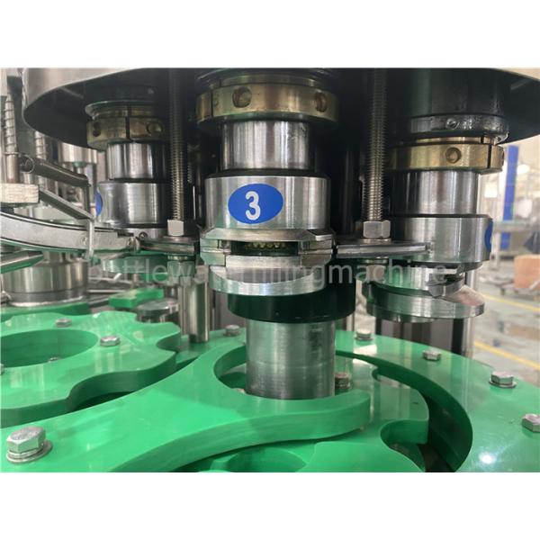 4.88kw 350ml 25 Degree Glass Bottle Juice Filling Machine Rotative Rinsing Turret