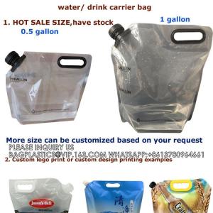 China 1 Gallon 1/2 Gallon 3 Liter 5 Liter Plastic Stand Up Water Beverage Drink Liquid Spout Pouch Packaging Bag wholesale