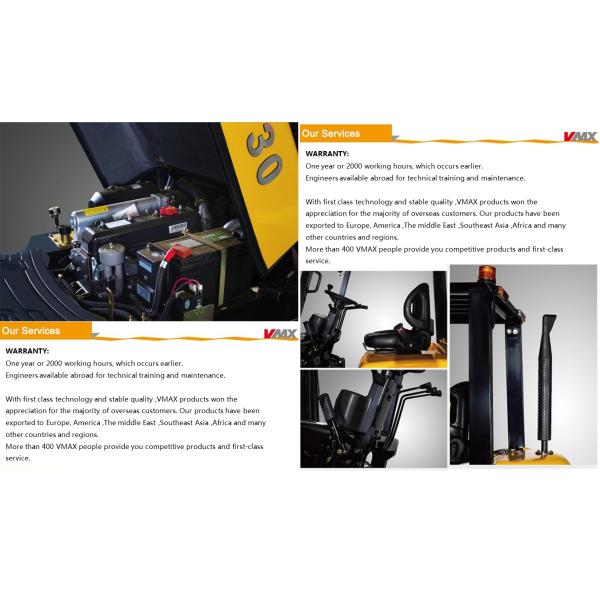 1070mm Fork Length Counterbalanced Forklift Truck CPCD35 Capacity 3.5t With Diesel Engine