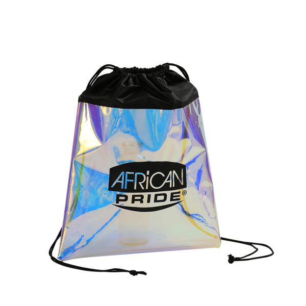 Eco friendly laser tpu with string packaging holographic tpu plastic drawstring bag