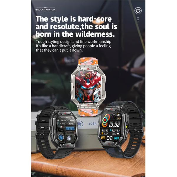 Customizable UI Square Shape Smart Watch Liquid Silicone Strap Sports Smart Watch