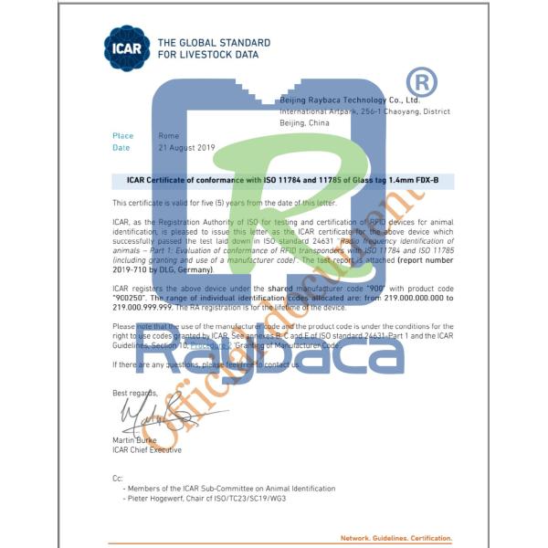 ISO11784/85 Rfid Injectable Microchips Syringe With 15 Digits Unique Number