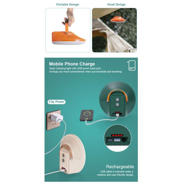 Portable Solar Camping Lights Electricity Solar Battery Lantern