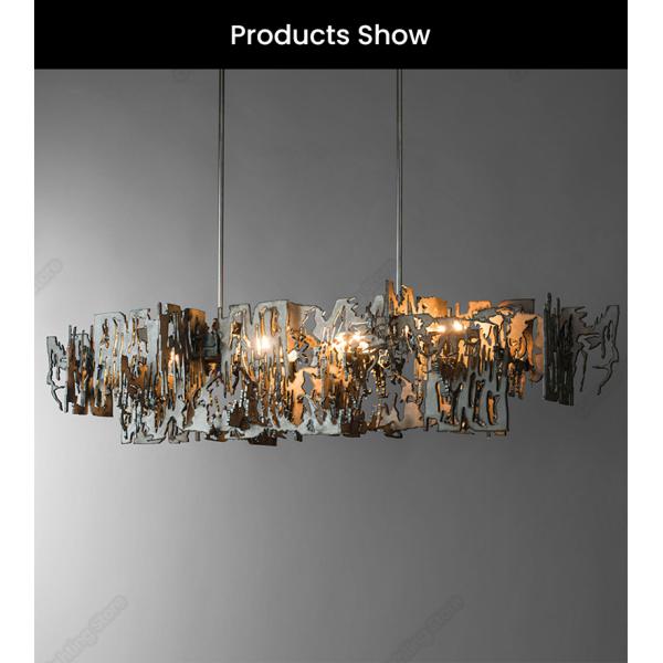Modern Designer metal fragment Art Chandelier Rectangle Kitchen Island Hanging light(WH-MI-453)