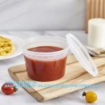 16oz. Plastic Deli Food Storage Containers With Plastic Lids, Disposable Togo