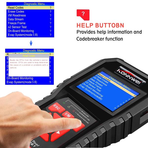 KW850 Konnwei OBD2 Scanner Auto Computer Scanner Tool ROSH FCC Approved