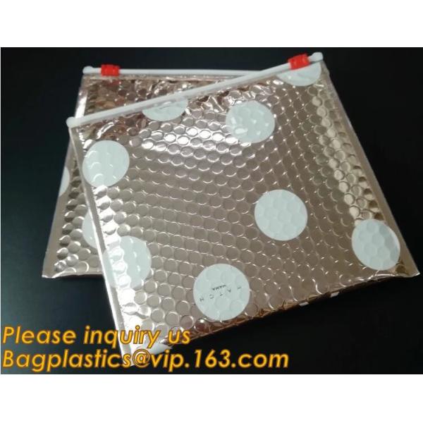 Cosmetic Pink Slider Padded Bag/Silver Zip lockkk Bag With Bubble,Padded Envelopes Cheap Aluminium Foil Zip lockkk Holographic