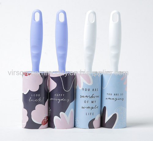 Adhesive pick up printed sheet lint roller sticky lint remover