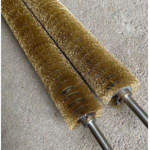Plate Polishing Derusting Roller Brush , Copper Wire Plating Brush Roller