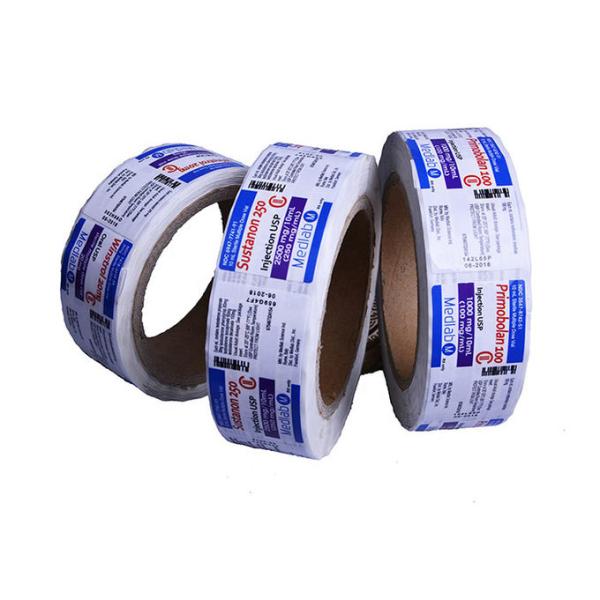 Customised adhesive plastic PP PE PET sticker label for vial packaging