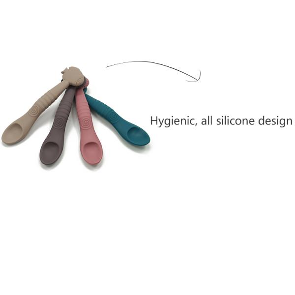 Hygienic Silicone LFGB Baby Self Feeding Spoon Lead Phthalate Free