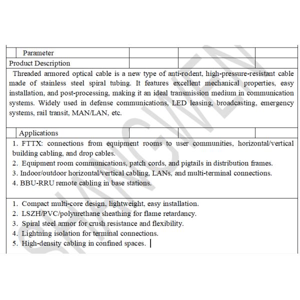 Outdoor Networking 50M Length Singlemode TPU Waterproof Fiber Optic Cable Drum Reel with LC-LC Connectors OM2/OM3/OM4