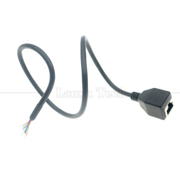 Female RJ45 Jack Socket to Open Tinned Soldering 8 Wires Bare End Pigtail Ethernet Network Patch Lan Cable